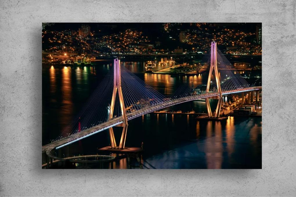 Tablou Canvas - Podul luminat noaptea