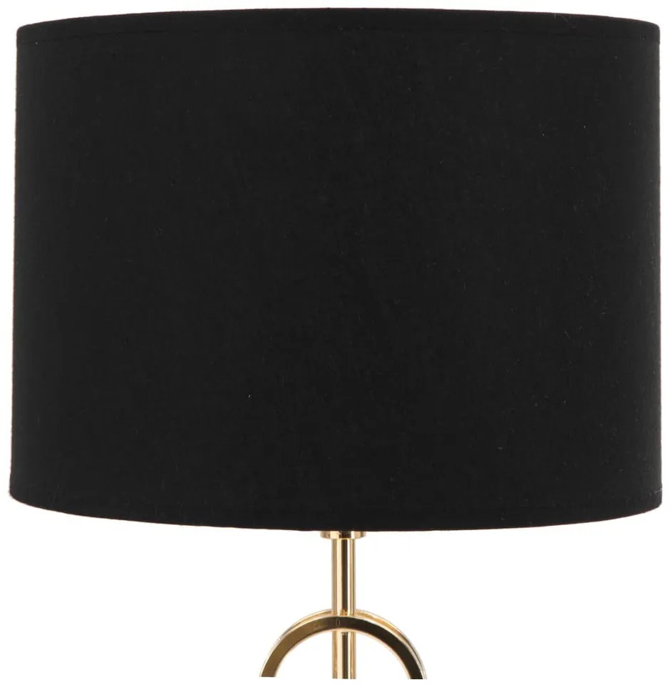 Veioză Mauro Ferretti Glam Rings, înălțime 54,5 cm, negru-auriu