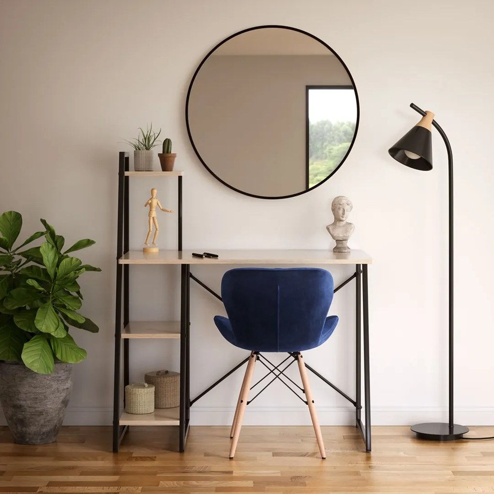 Oglinda rotunda neagra TELA Diametrul oglinzii: 40 cm