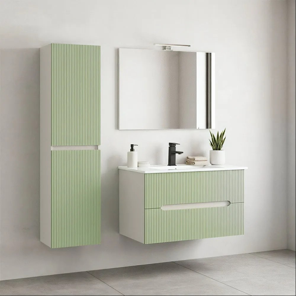 Dulap suspendat Trent alb-verde deschis