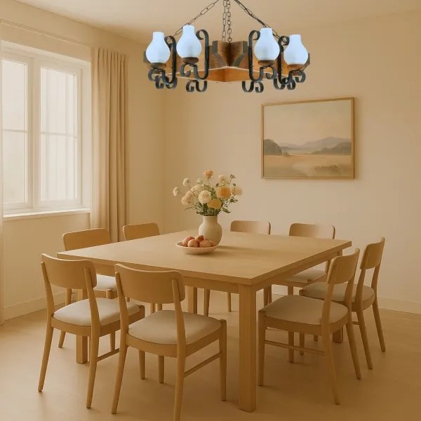 Lustră pe lanț Brilagi QUEEN 8xE14/40W/230V fag