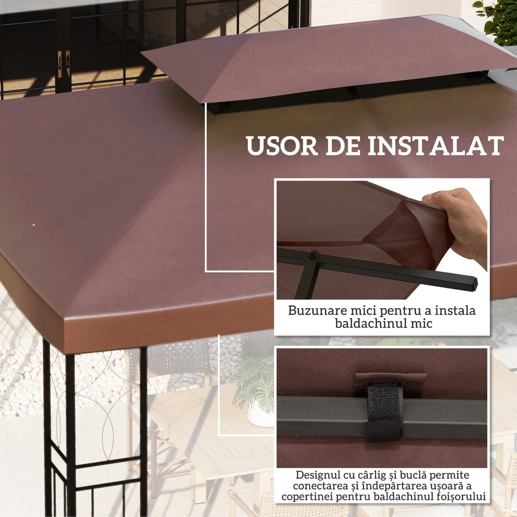 Acoperiș de Schimb Outsunny pentru Foisor, Impermeabil Dublu strat 3x4m | Aosom Romania