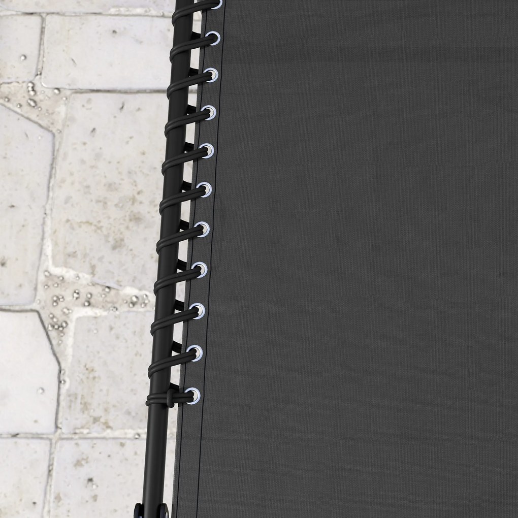 Outsunny Set de Două Șezlonguri Pliabile cu Spătar Reglabil în Patru Poziții - Negru | Aosom Romania