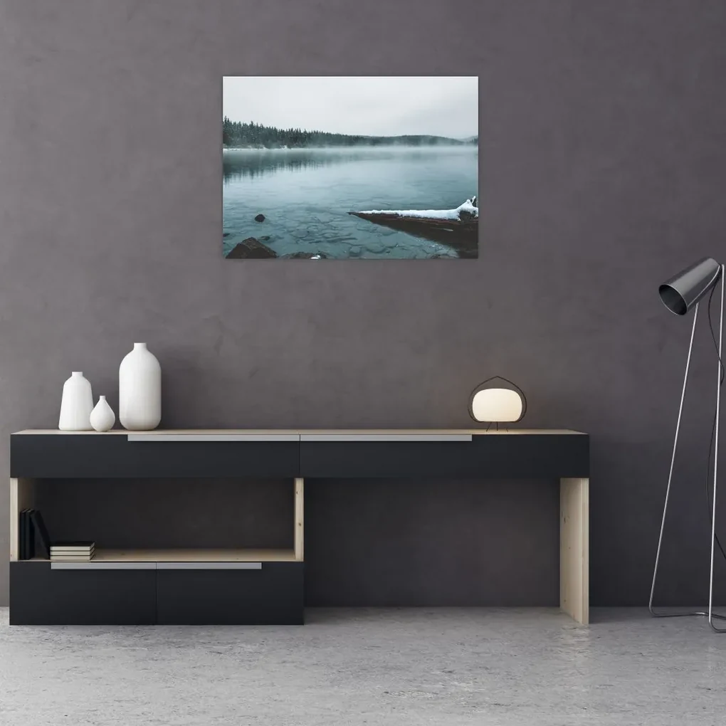 Tablou - lacul nordic înghețat (70x50 cm), în 40 de alte dimensiuni noi