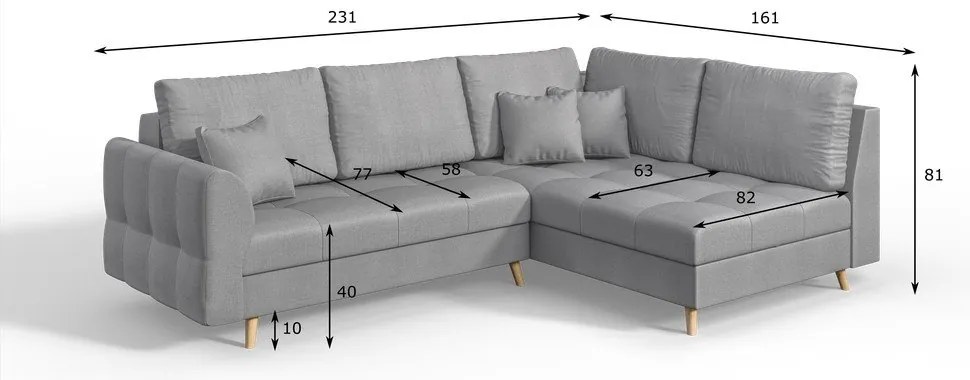 Colțar gri (pe partea dreaptă) Ariella – Ropez