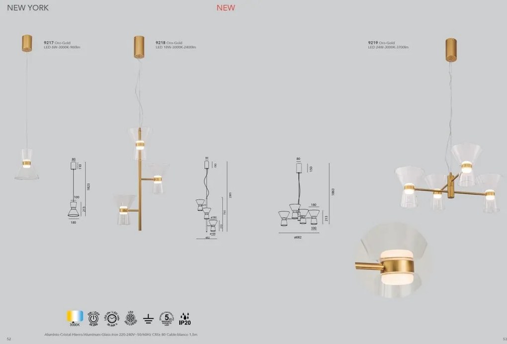 Lustra LED suspendata design modern NEW YORK 4L