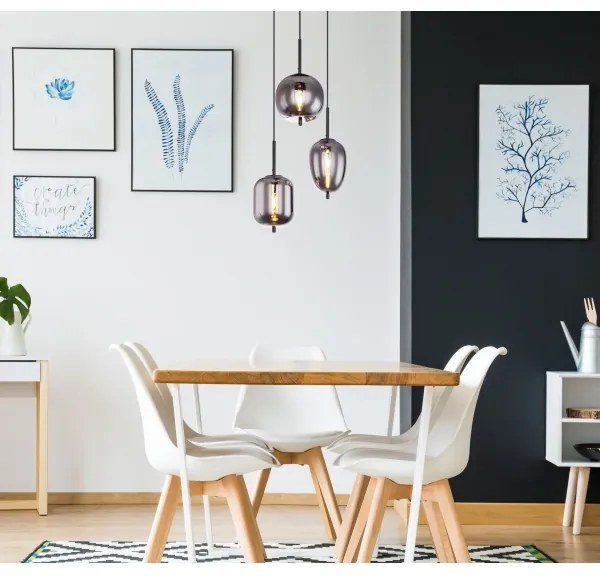 Globo 15345-3 - Lustră pe cablu BLACKY 3xE14/40W/230V