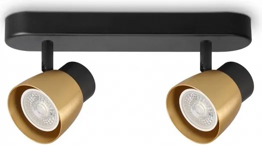 Brilagi - Spot LED RGBW dimmabil NUGGET 2xGU10/4,8W/230V negru/auriu