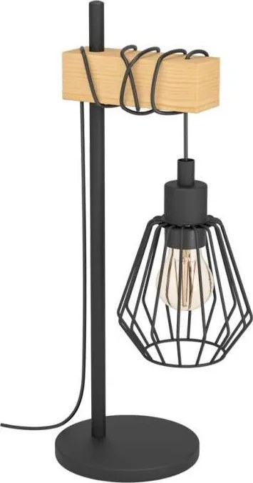 Eglo 780173 - Lampă de masă TABODI 1xE27/40W/230V maro/negru