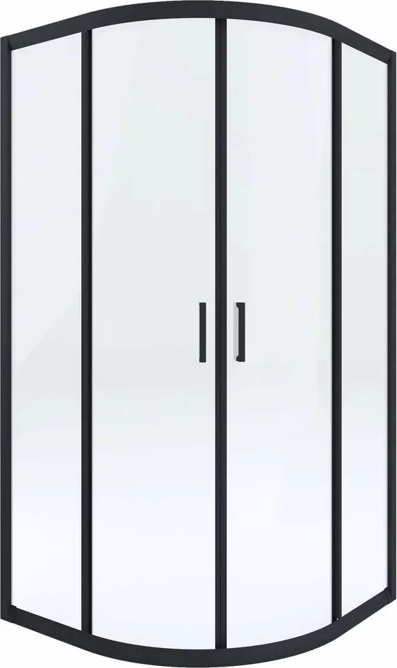 Cabina de dus semirotunda Deante Funkia negru cu usi culisante 90x90 cm