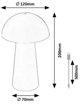 Rabalux 76039 - Lampă LED tactilă dimabilă de exterior MIREO 1,5W/5V IP44 1200 mAh USB maro