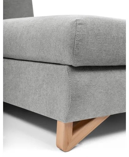 Colțar extensibil AVESTA, tapițat, cu spațiu de depozitare, în formă de L, cu șezlong pe partea dreaptă, gri