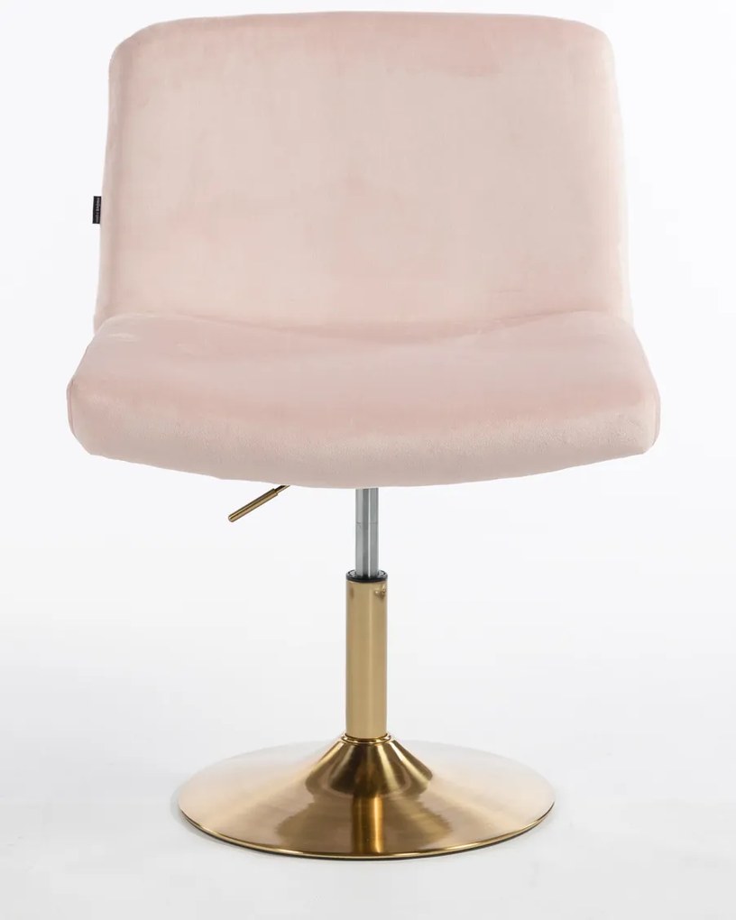 HR150N Scaun Roz Pudra din Catifea cu Bază Aurie