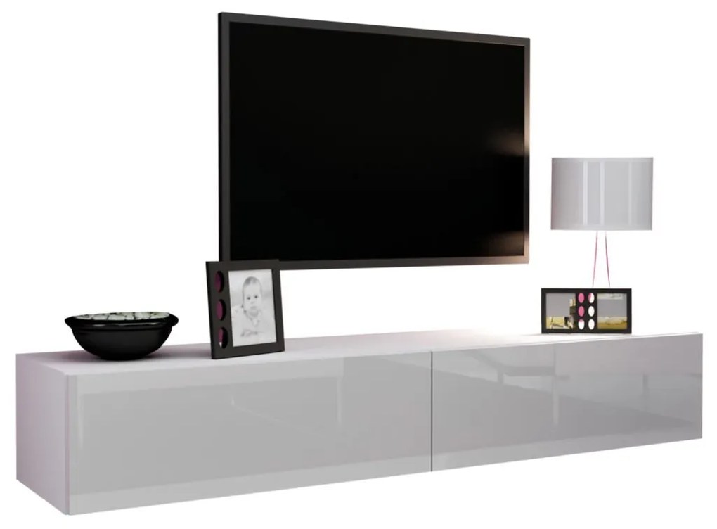 Masă TV/Dulap Zylia 180 (Negru + Negru lucios ). Promo -16%. 1053752