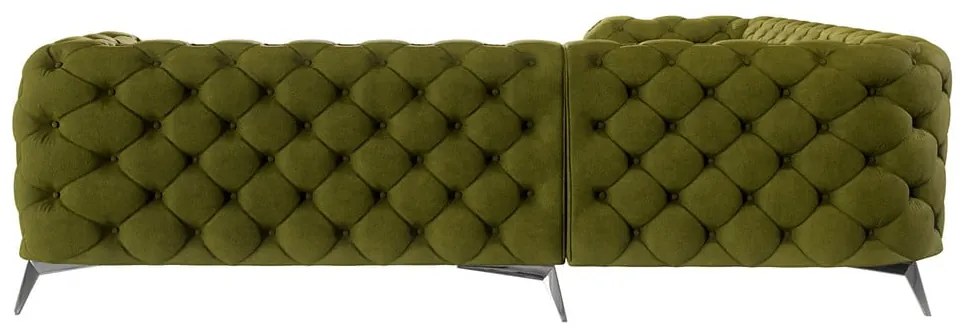 Colțar verde cu tapițerie din catifea Chelsea – Ropez