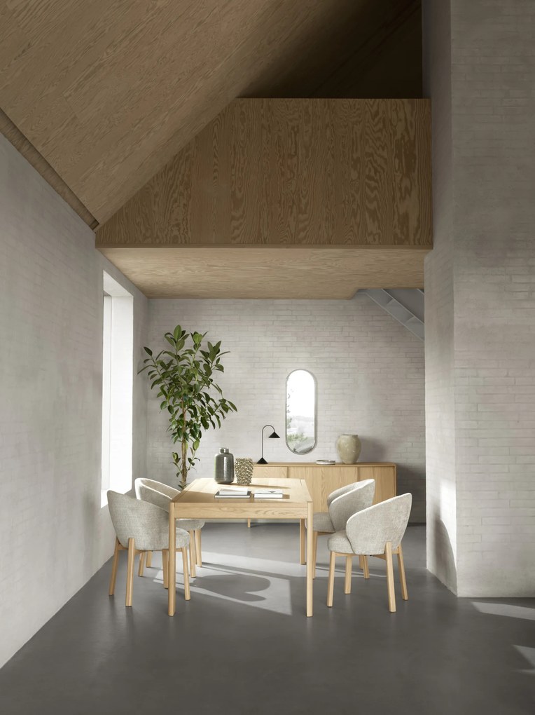 MAZZONI EXPORT DEBORA Bej (țesătură Juto 4)/cadru stejar vopsit - SCAUN DE LEMN ADÂNC PENTRU LIVING SUFRAGERIE BIROU RETRO