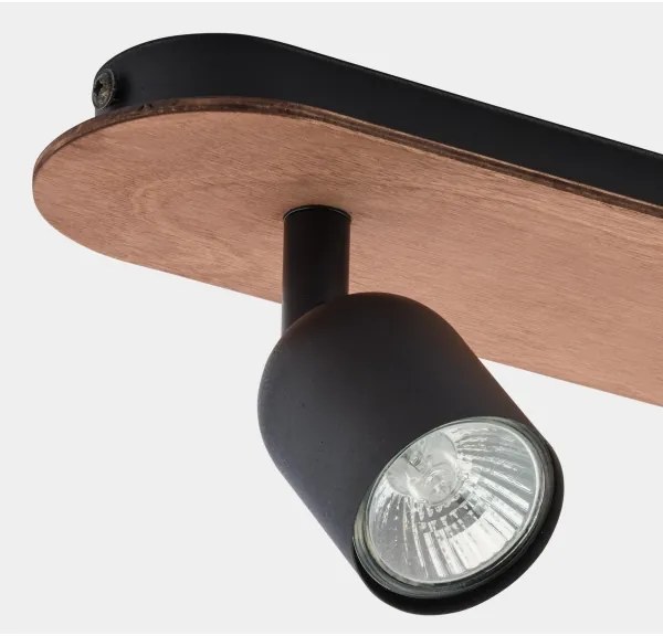 Spot TOP WOOD 2xGU10/10W/230V negru/lemn