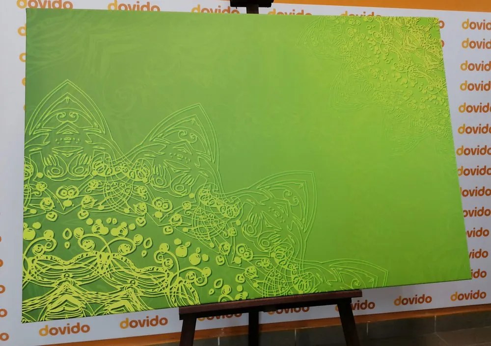 Tablou elementele moderne de Mandala în nuanțe de verde
