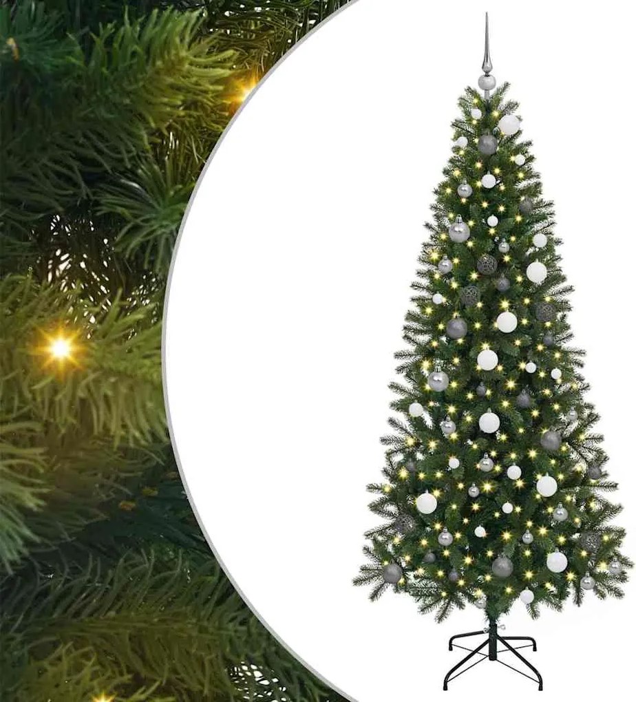 vidaXL Brad de Crăciun artificial cu 300 LED Verde 210 cm PE și PVC