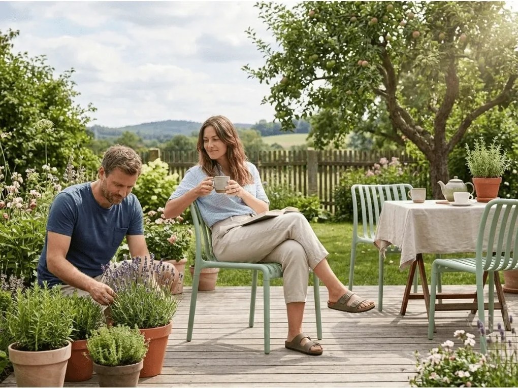 Scaun din plastic TREGO, verde