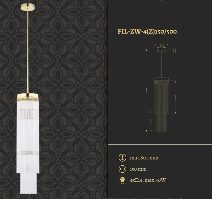 Lustra design LUX diametru 15cm din alama decorata cu sticla Filago