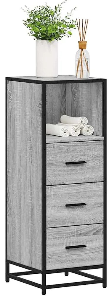 vidaXL Dulap de baie, gri sonoma, 65x33x60 cm, lemn prelucrat