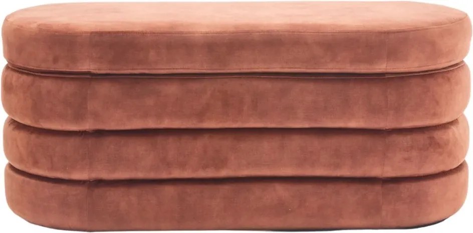 Bancheta cu spatiu de depozitare, Catifea Maro-Ruginiu, VOQUE 115cm A-46691 VC