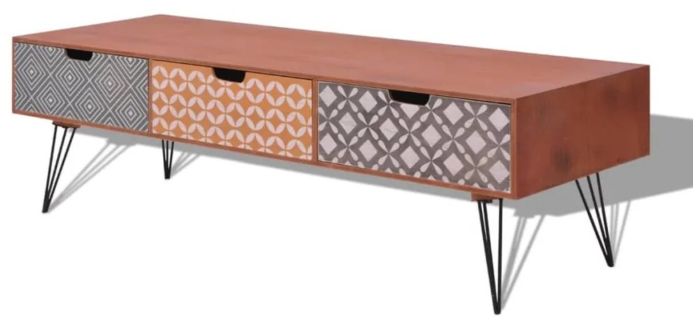 243398 vidaXL Comodă TV cu 3 sertare, 120x40x36 cm, maro