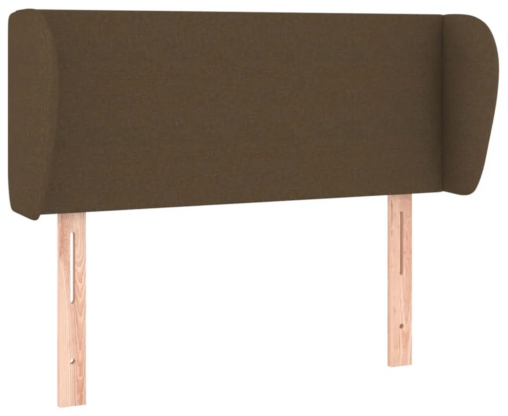 vidaXL Tăblie de pat cu aripioare maro închis 93x23x78/88 cm textil
