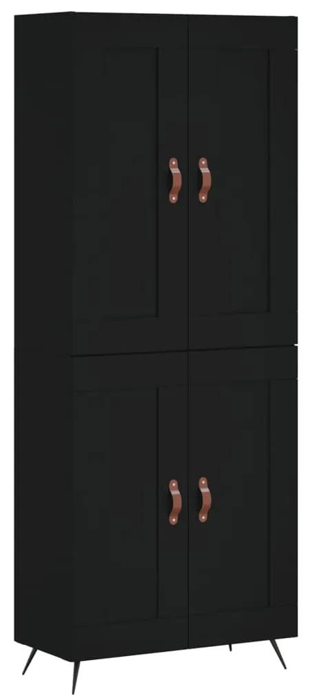 3199658 vidaXL Dulap înalt, negru, 69,5x34x180 cm, lemn compozit
