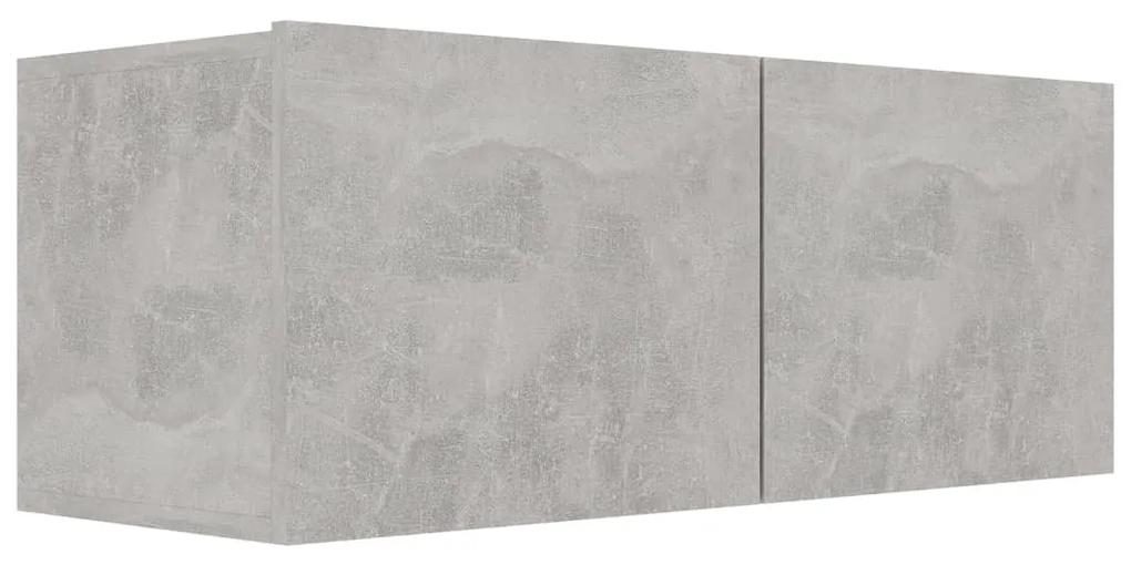 Set de dulapuri TV, 8 piese, gri beton, PAL Gri beton, 80 x 30 x 30 cm, 1
