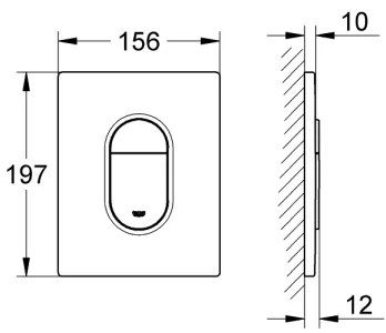 GROHE Arena Cosmopolitan - buton de acționare, 156 × 197 mm, crom, cod 38844000
