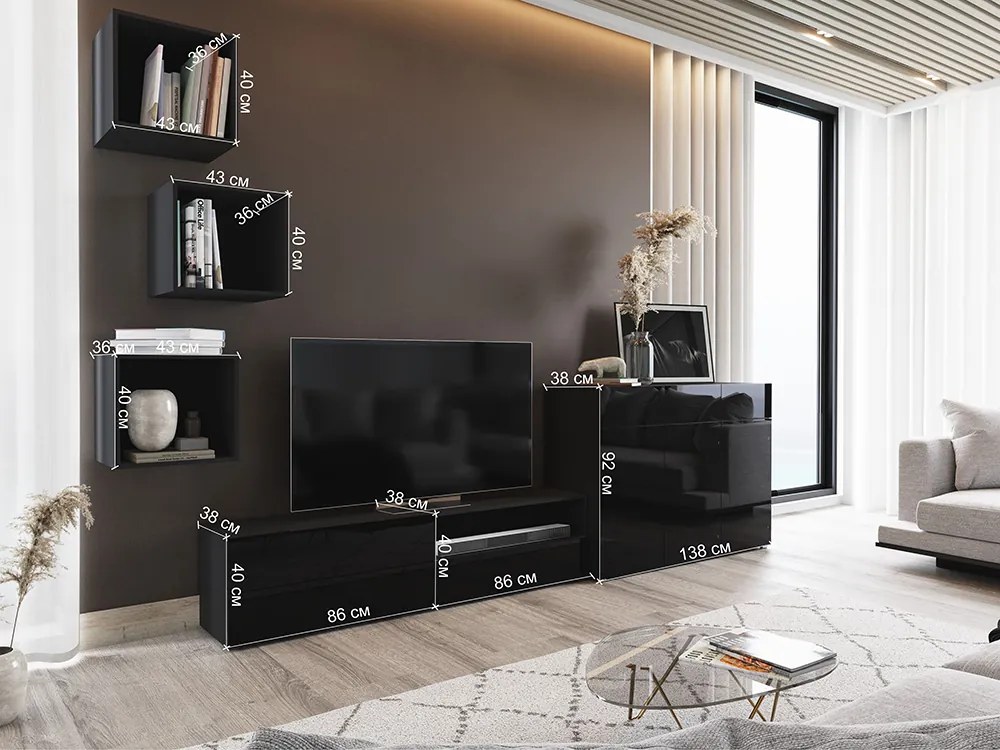 Mobilier living Berny 55 (alb + Alb lucios). 1087172