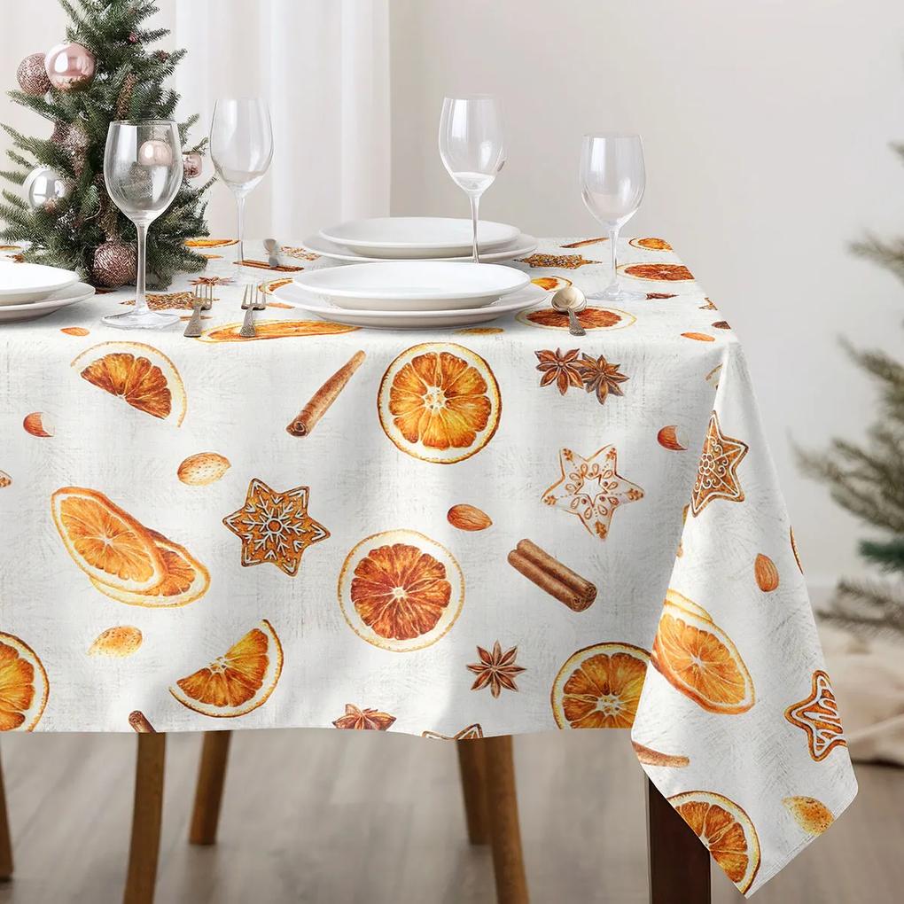 Goldea față de masă decorativă loneta - atmosferă de crăciun 120 x 120 cm