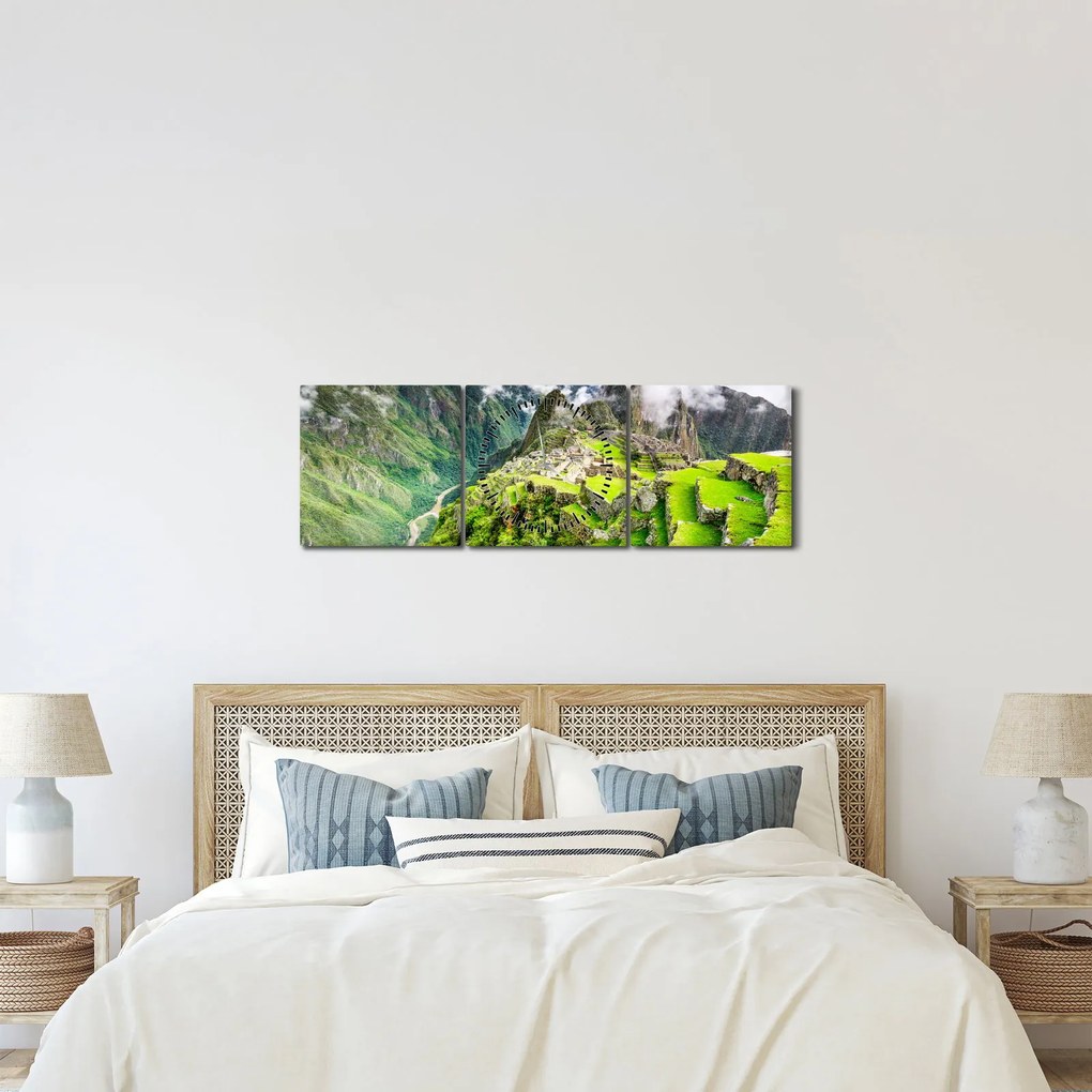 Tablou - Machu Picchu (cu ceas) (90x30 cm)