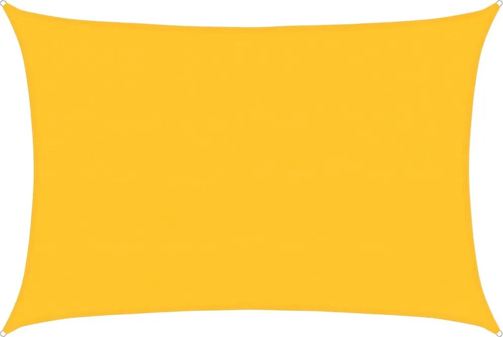 vidaXL Pânză parasolar, galben dreptunghiular 5x7 m, HDPE, 160 g/m²