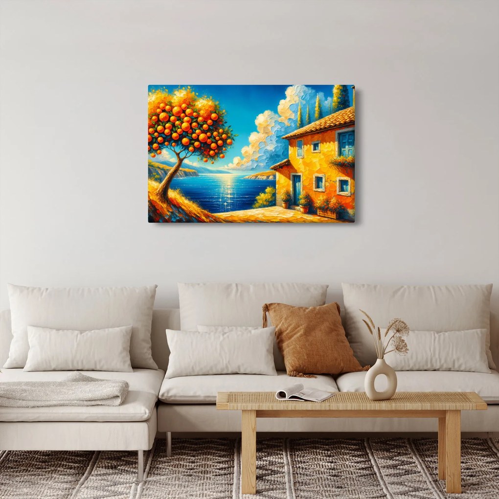 Tablou - Casă cu portocale II. (90x60 cm)