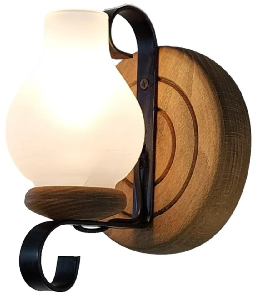 Aplica de perete rustica fabricata manual din lemn Roata WOOD-RO-AP1