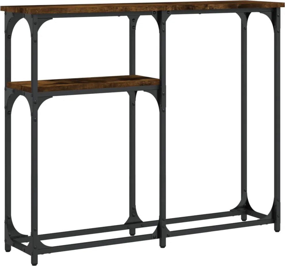 vidaXL Măsuță consolă, stejar fumuriu, 90x22,5x75 cm, lemn prelucrat