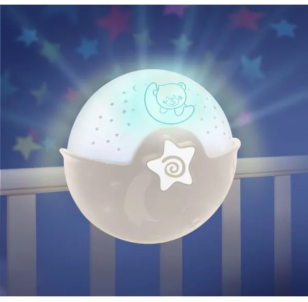 Veioză cu proiector pentru copii 3xAA gri Infantino