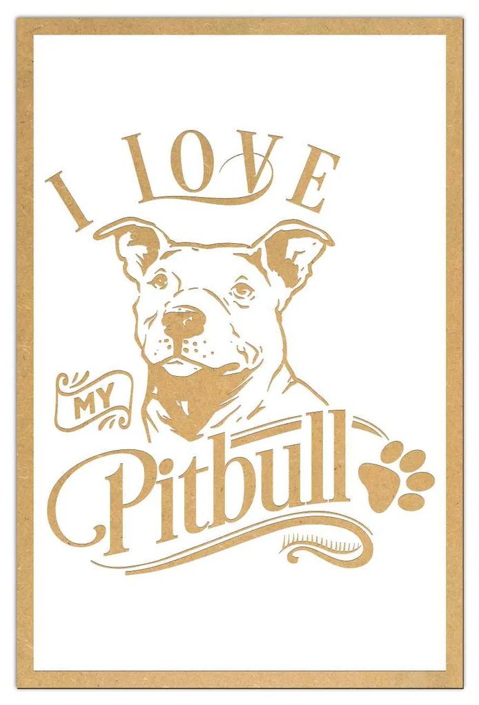 Tablouri   I Love My Dog   Gravate Laser cu Rasa Preferata