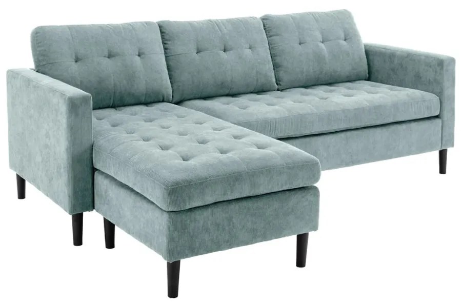 Coltar modern, Catifea raiata, Aqua, STOCKHOLM 220cm