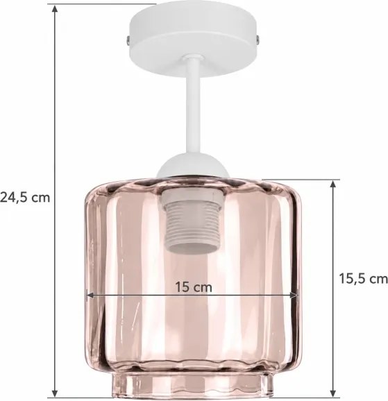 BRILAGI - Plafonieră LED aplicată R GLASS 1xE27/60W/230V Ø 15 cm alb/bej fumuriu