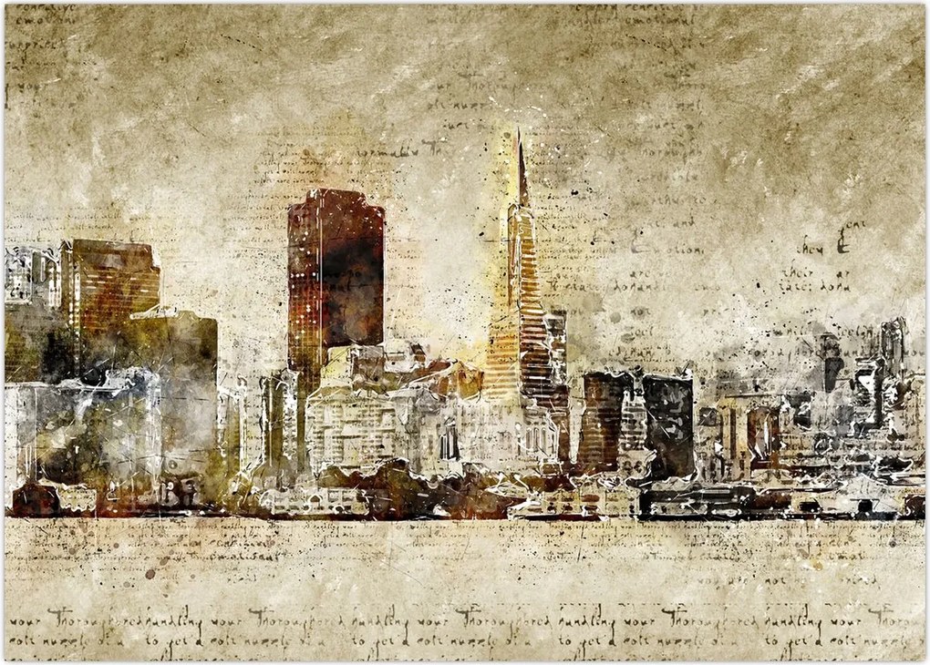 Tablou - Oraș artistic (70x50 cm)