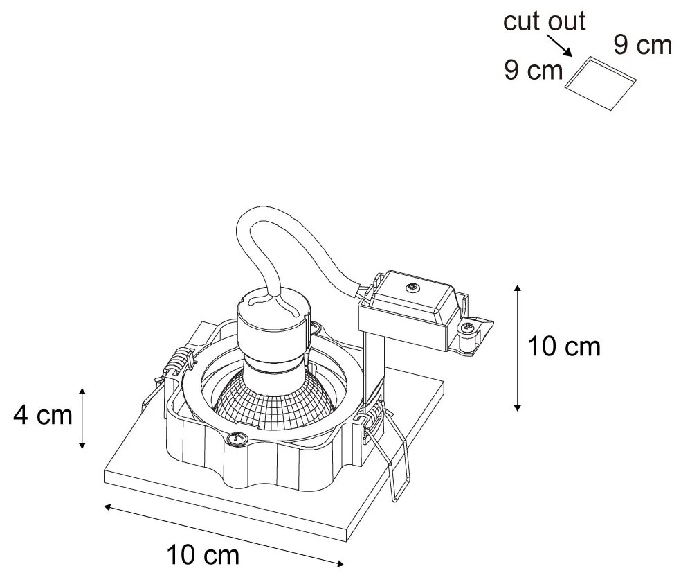 Set de 6 spoturi încastrate moderne bej GU10 50mm rotative și înclinabile - Qure