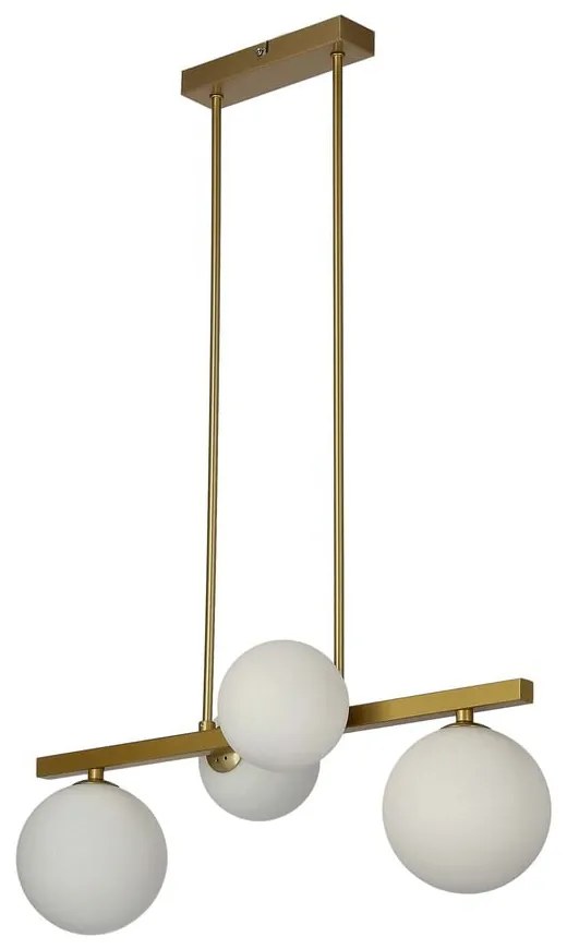 Lustră albă/aurie cu abajur din sticlă Kama – Candellux Lighting