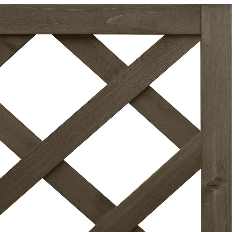 Jardiniera colt cu spalier, gri, 40x40x150 cm, lemn masiv brad Gri, 1, 1