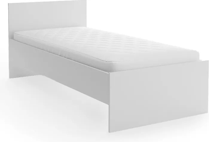 Pat ELISA 90 x 200 cm, alba Saltele: Cu saltele Coco Maxi 20 cm, Somiera pat: Cu lamele drepte