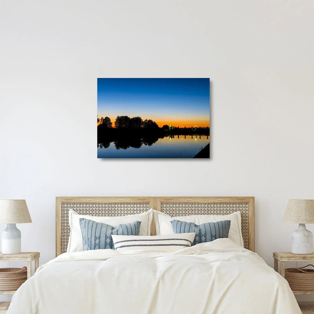 Tablou pe sticlă cu apus de soare (70x50 cm)