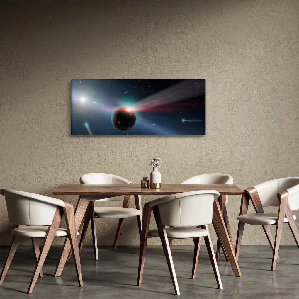 Tablou cu planetă mică (120x50 cm)